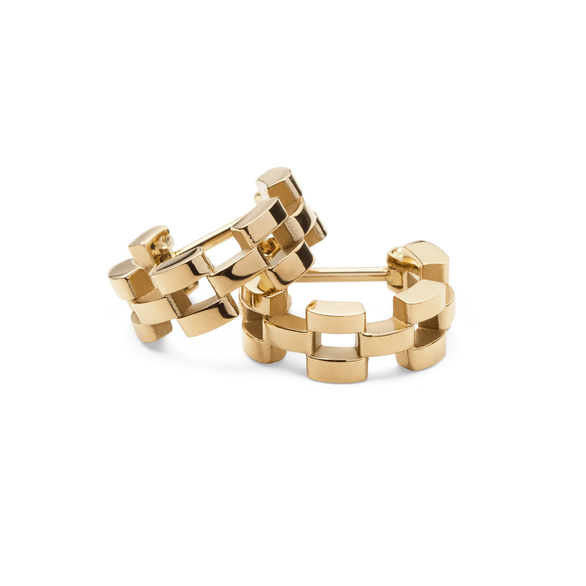 3-Link Earrings Gold