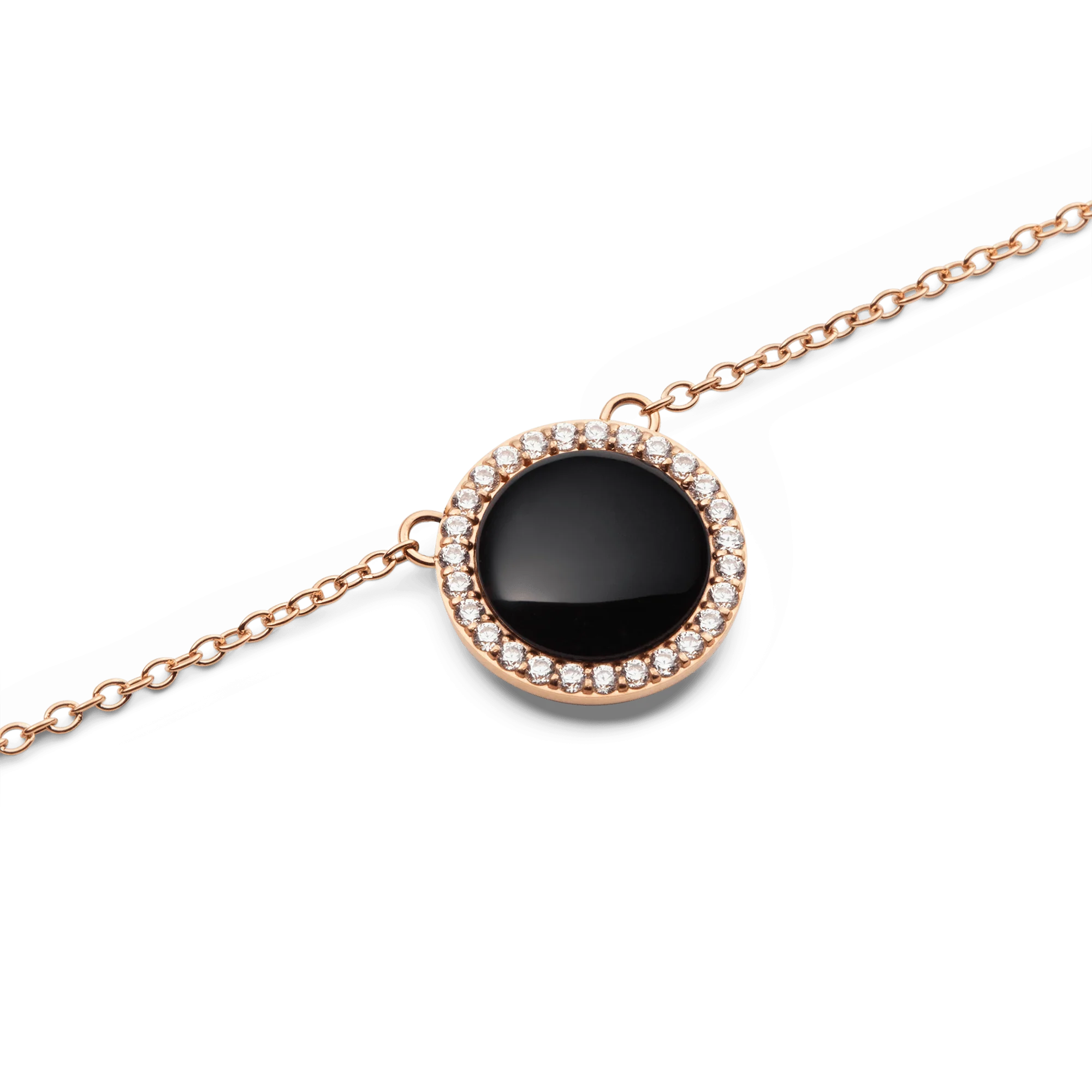 Audrey Necklace Black Agathe Rose Gold - Image 3