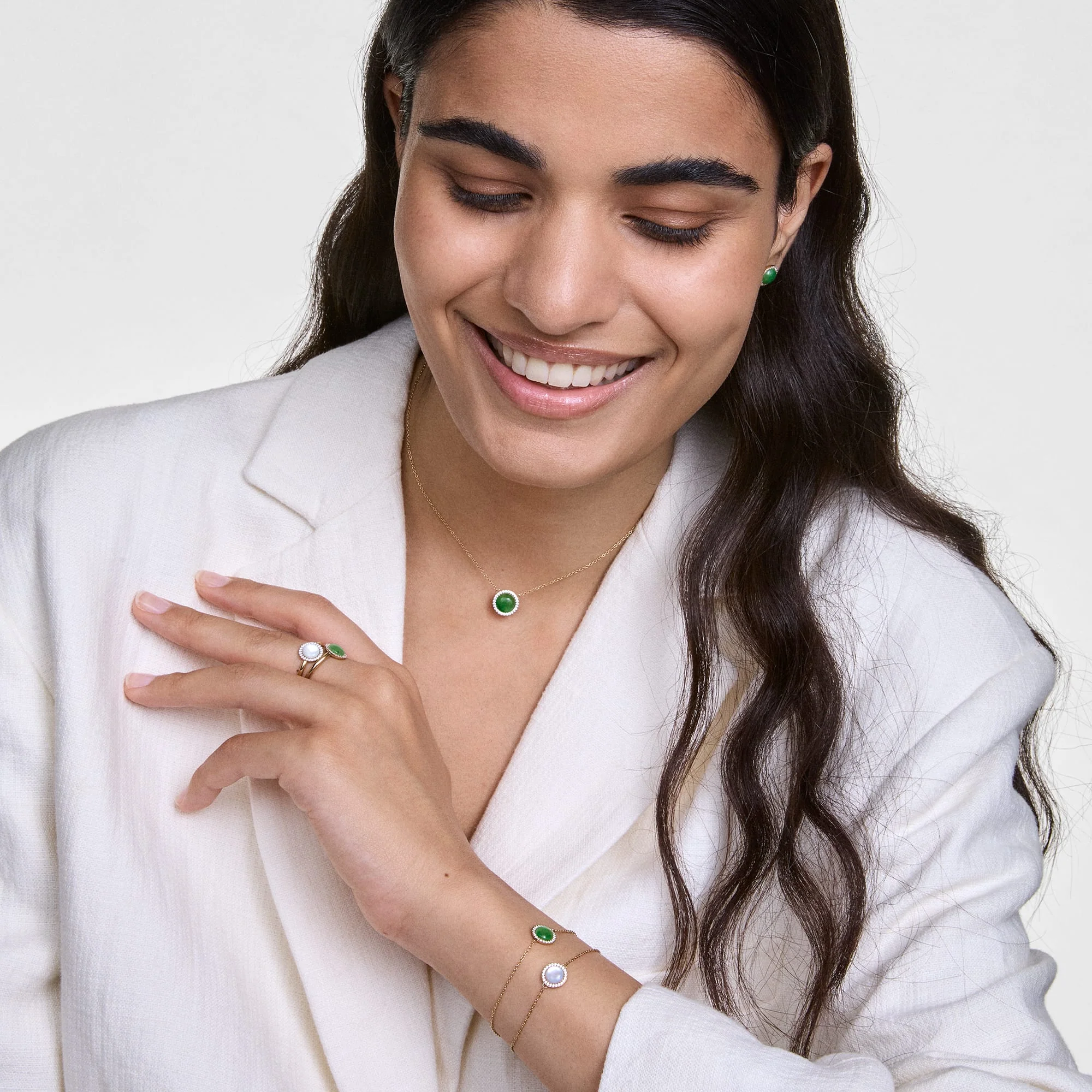 Audrey Necklace Jade Rose Gold - Image 2