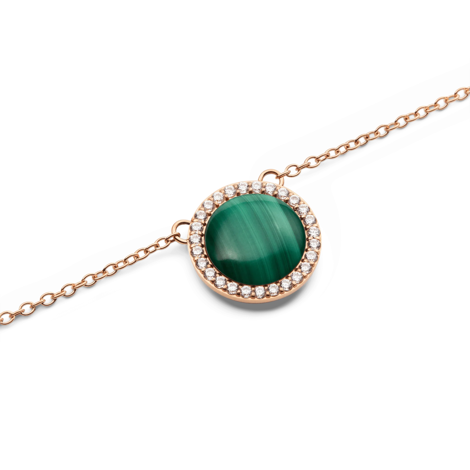 Audrey Necklace Malachite Rose Gold - Image 3
