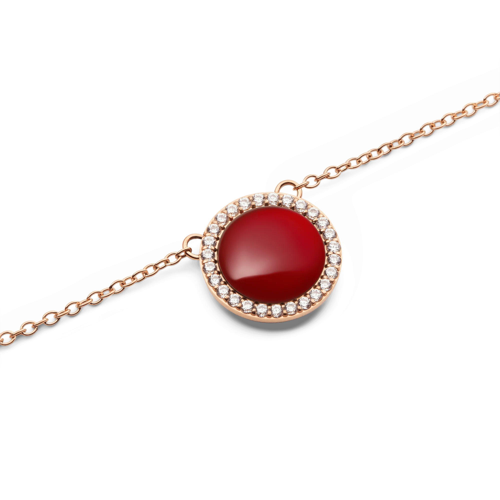 Audrey Necklace  Red Agathe Rose Gold - Image 3