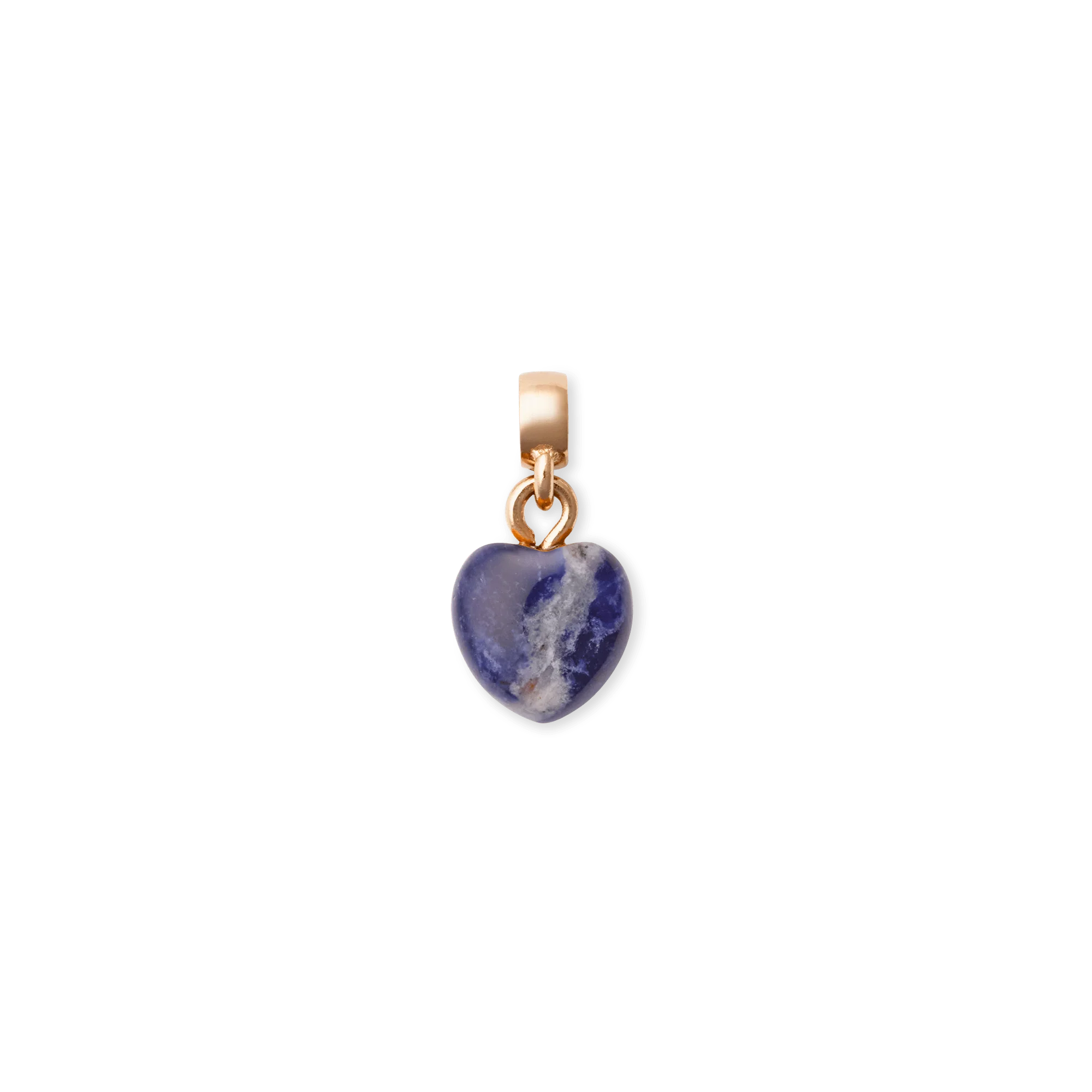 Blue Spot Heart Rose Gold Charm