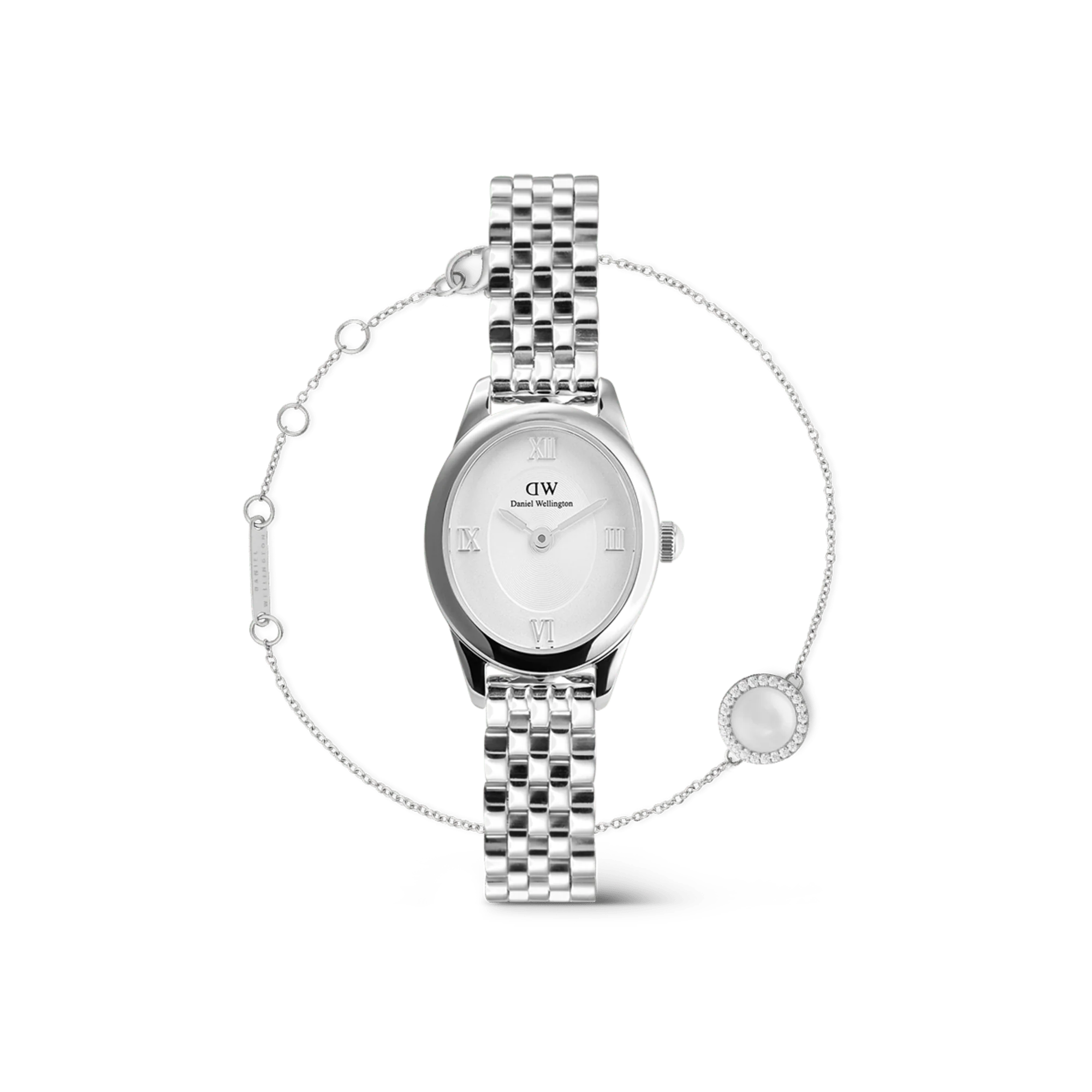 Ophelia Mini + Audrey Bracelet MOP Silver Set