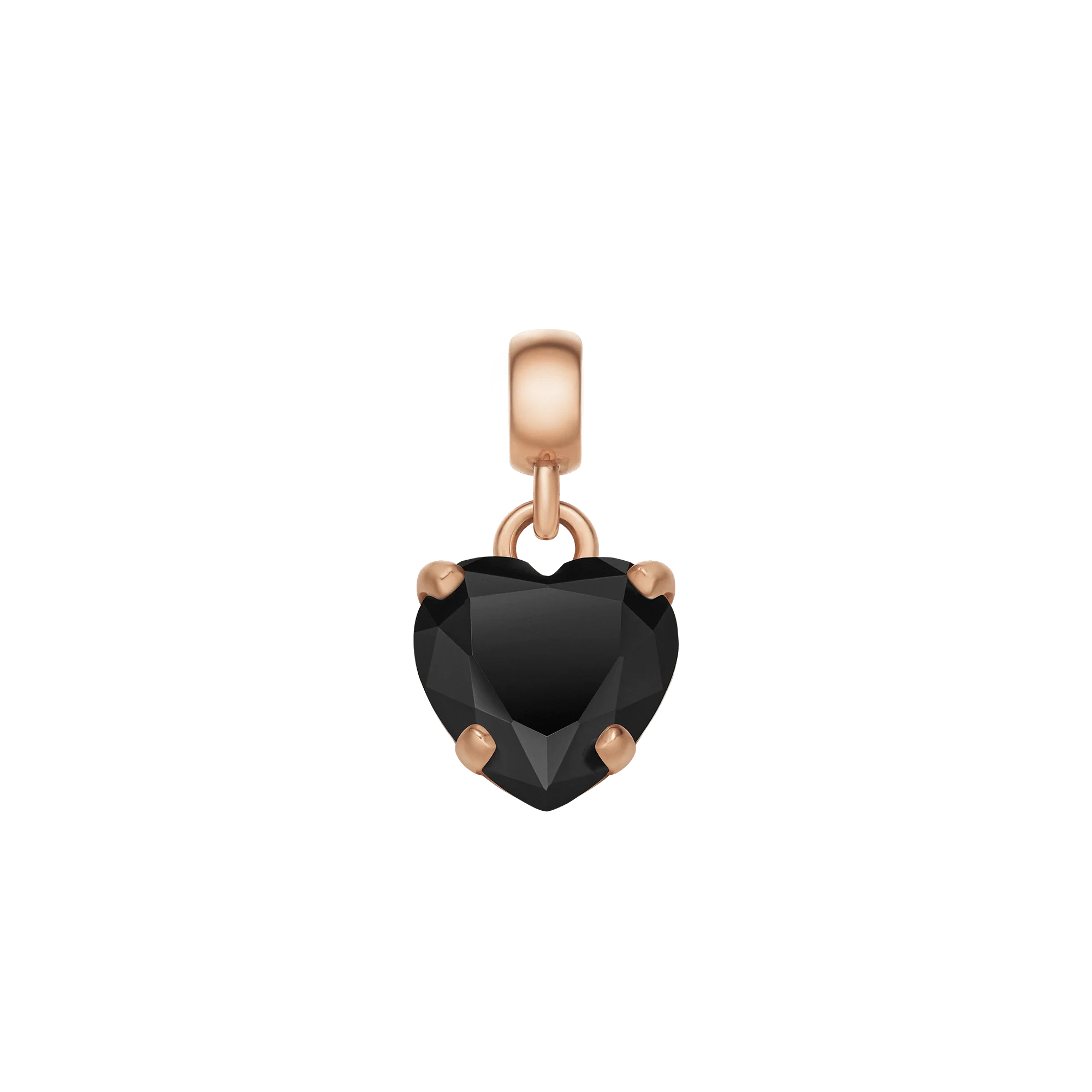 Heart Black Crystal Charm RG