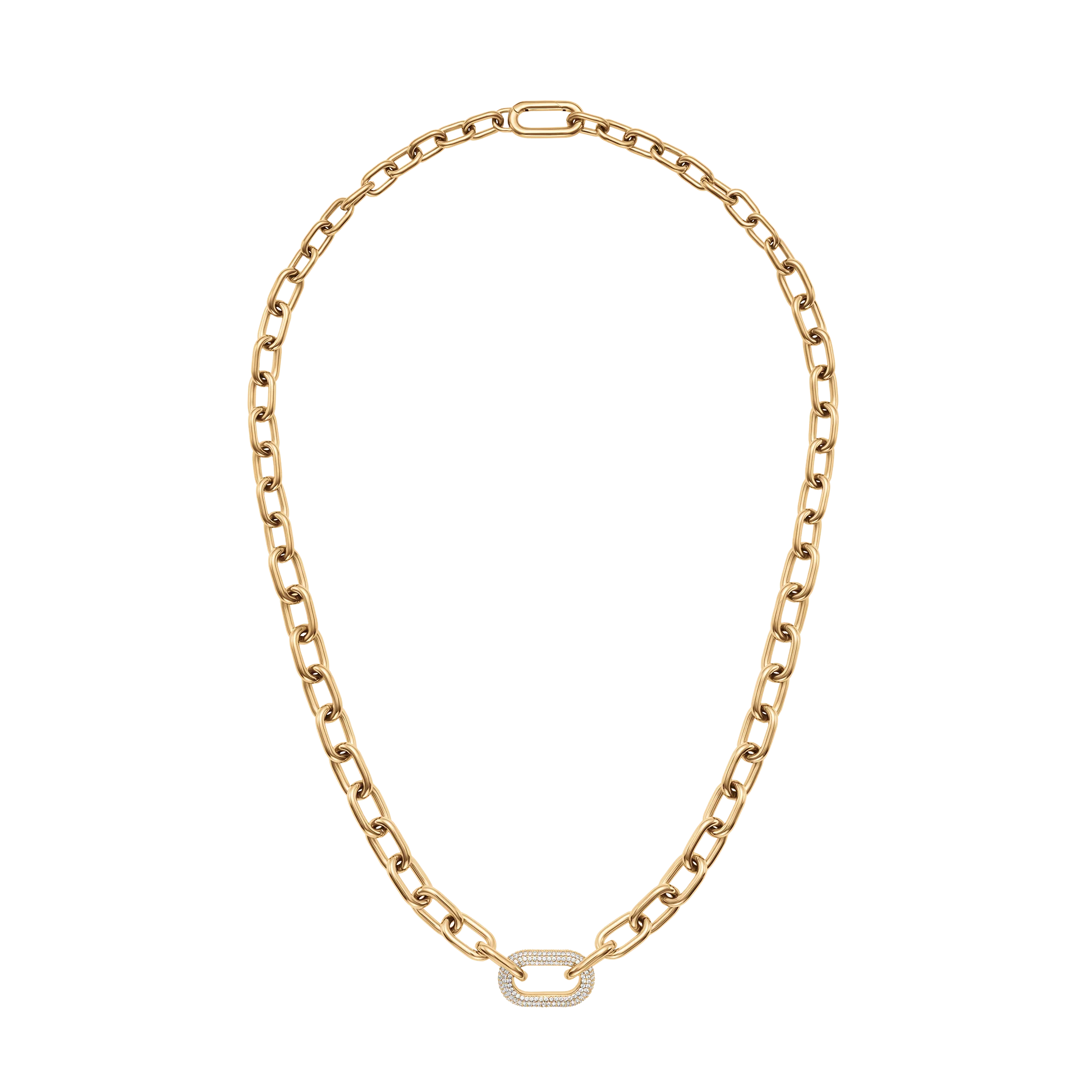 Crystal Link Necklace Gold