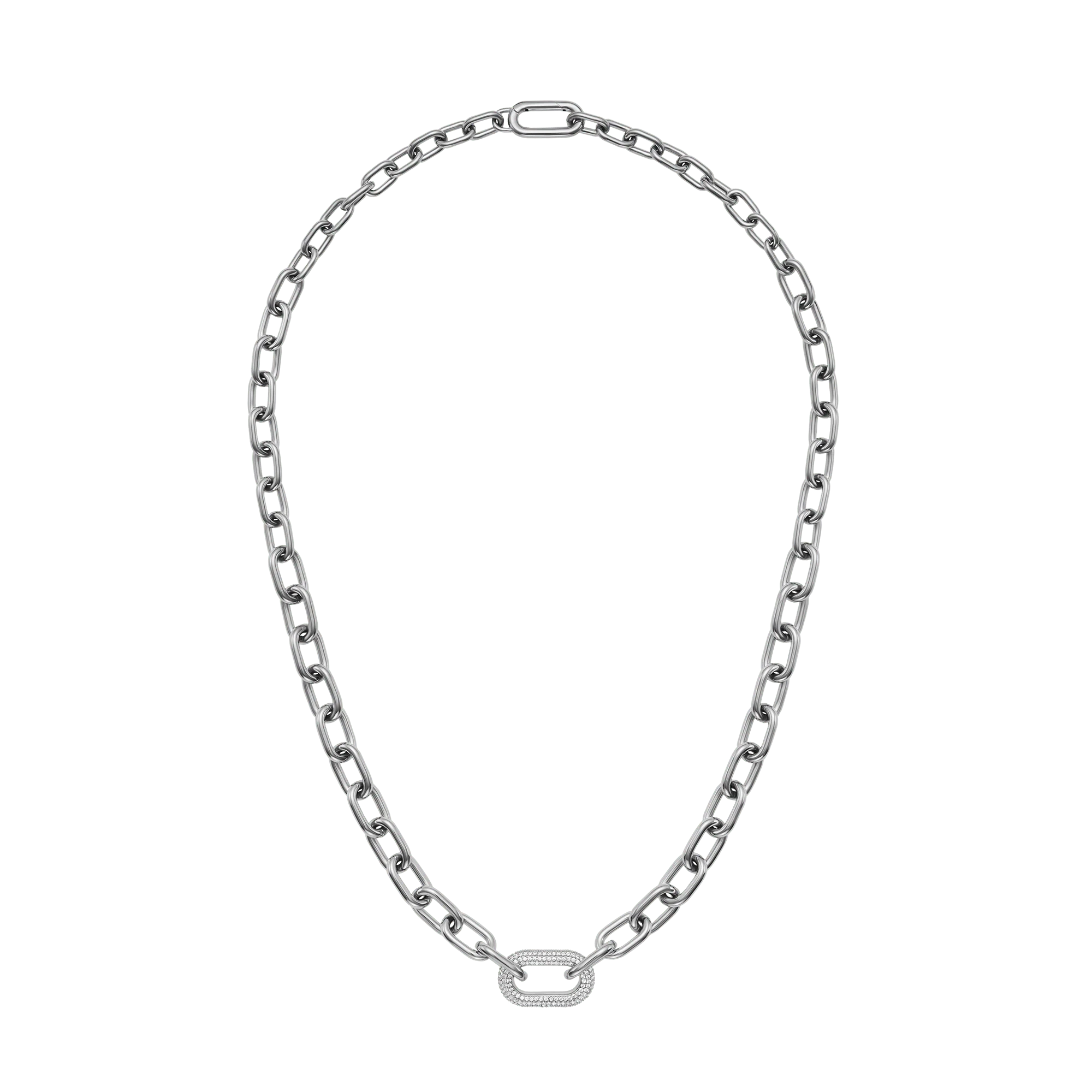 Crystal Link Necklace Silver