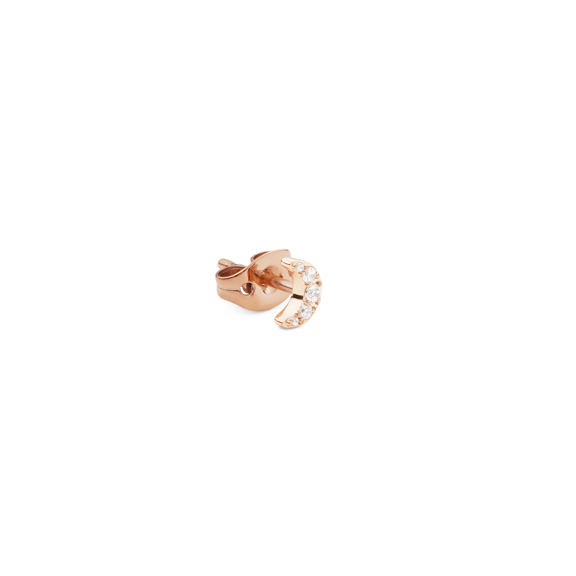 Crystal Moon Stud Rose Gold - Image 3
