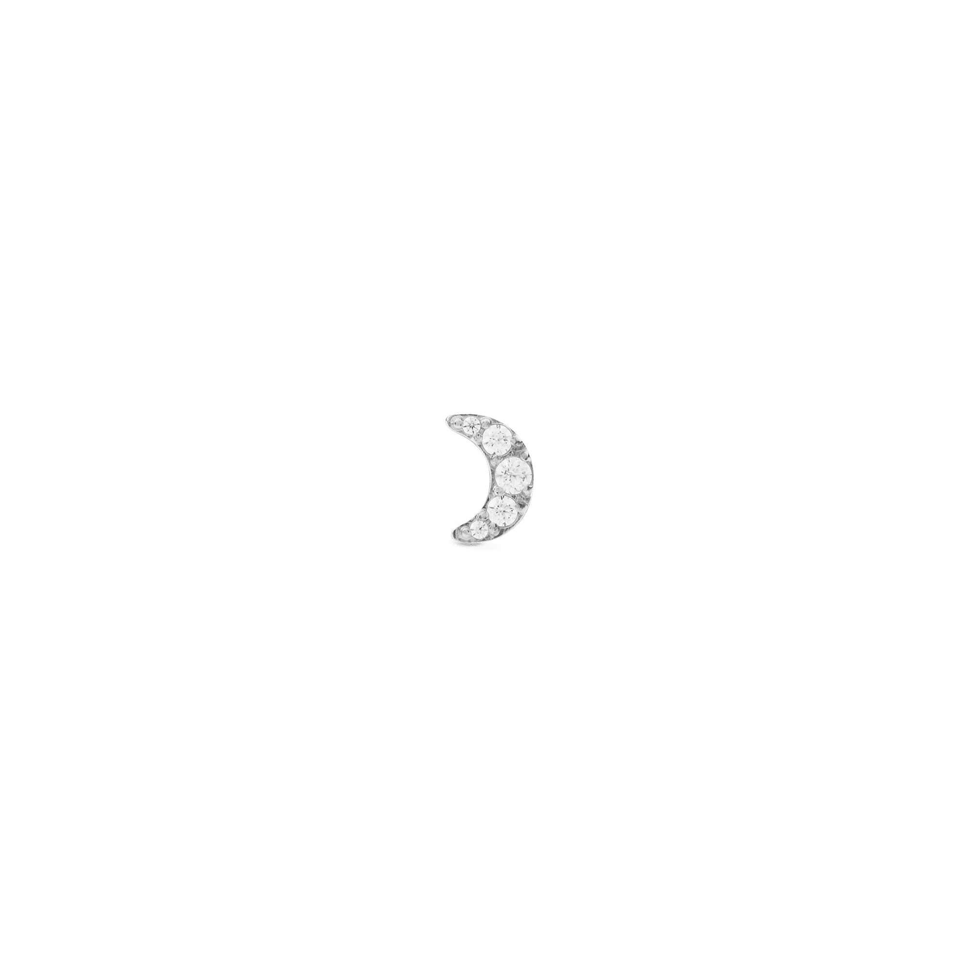 Crystal Moon Stud Silver