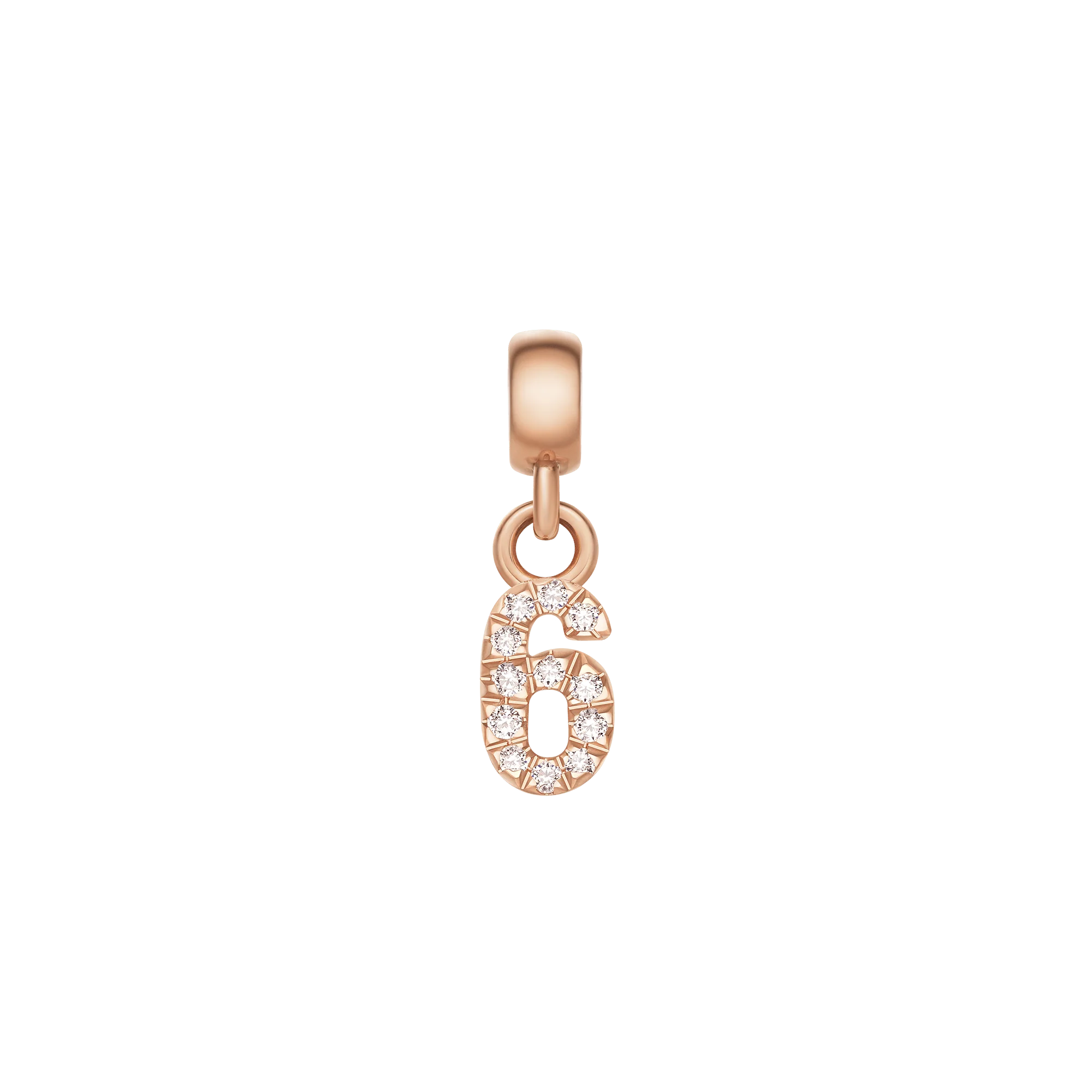 Crystal Number Charm Rose Gold - Image 2