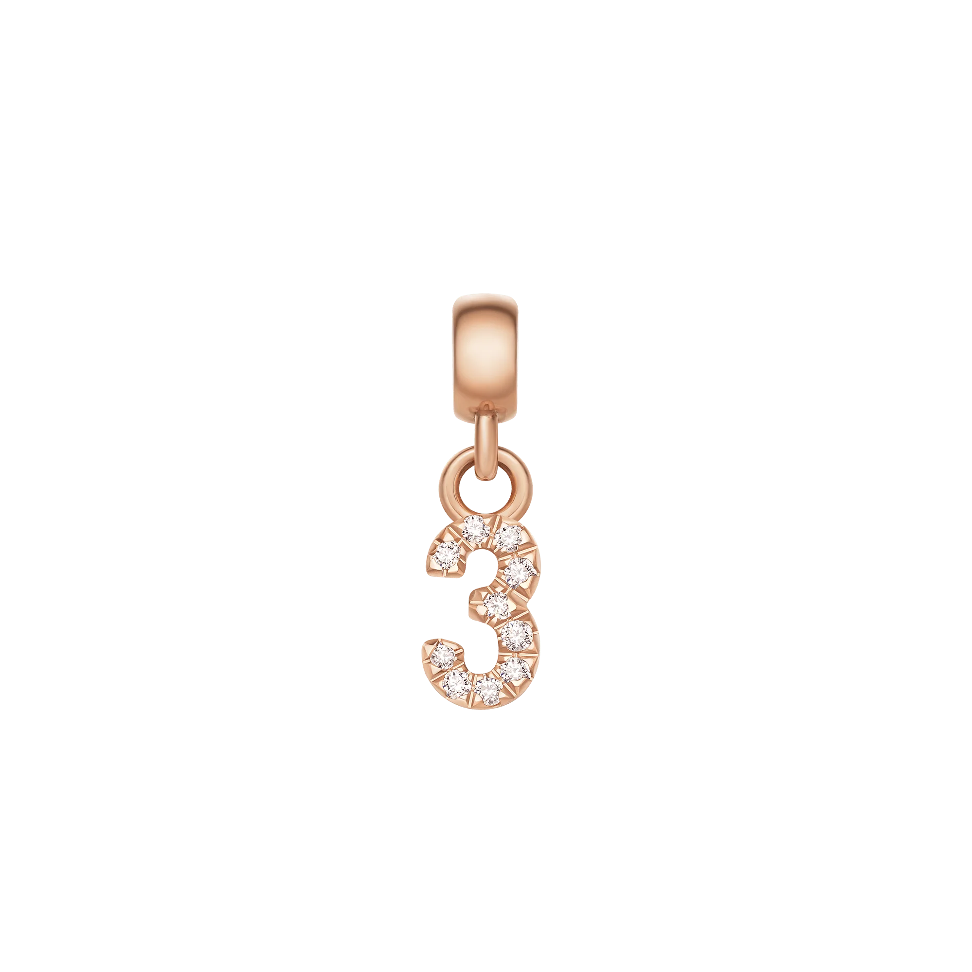 Crystal Number Charm Rose Gold - Image 8
