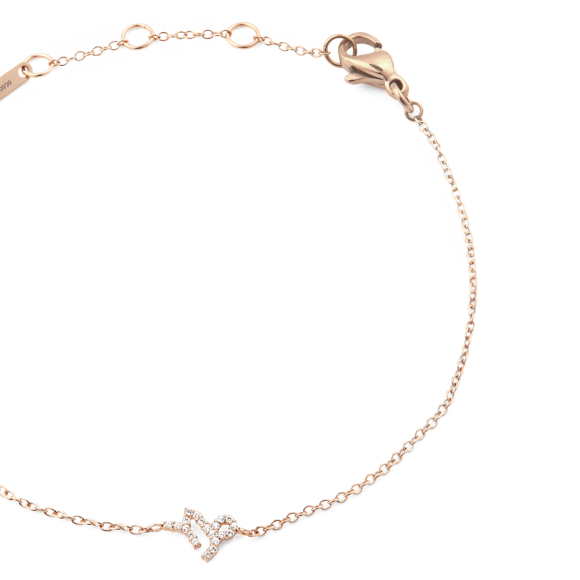 Crystal Zodiac Chain Bracelet Rose Gold - Image 10