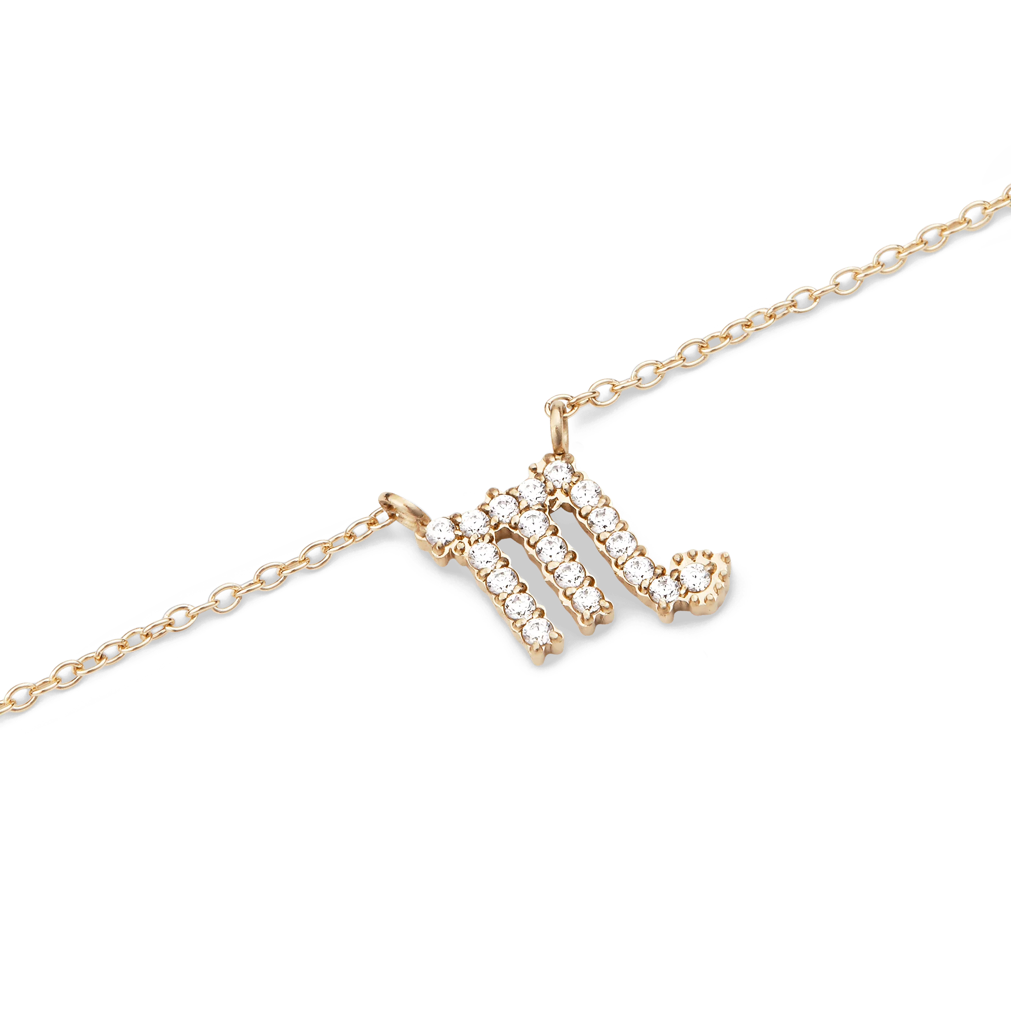 Crystal Zodiac Chain Necklace Gold - Image 36