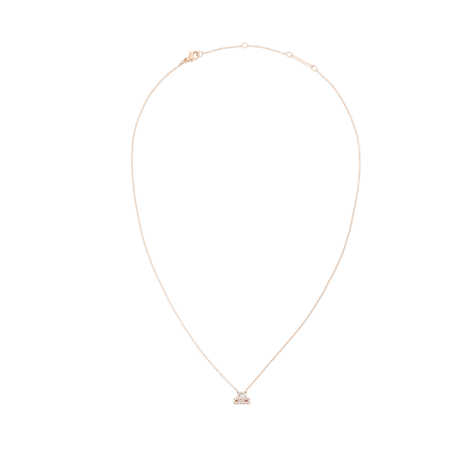 Crystal Zodiac Chain Necklace Rose Gold - Image 15