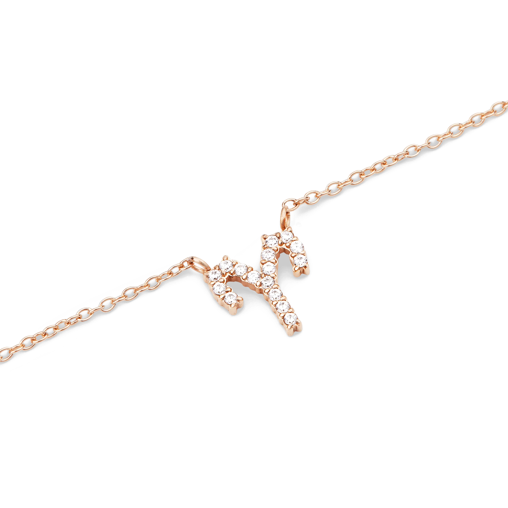 Crystal Zodiac Chain Necklace Rose Gold - Image 17