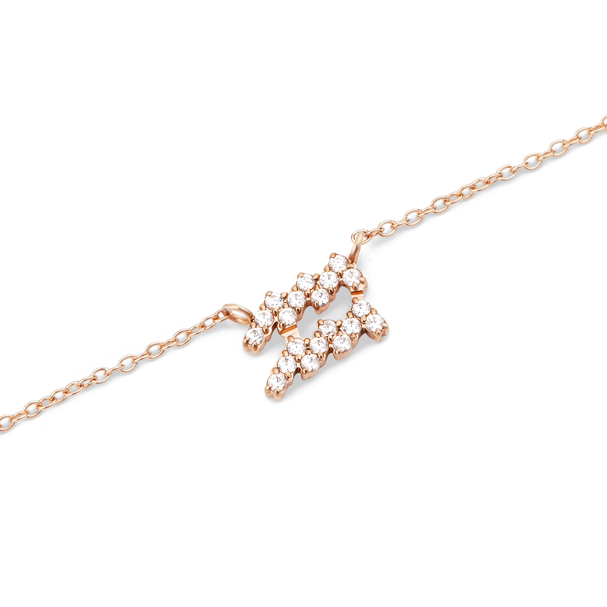 Crystal Zodiac Chain Necklace Rose Gold - Image 21