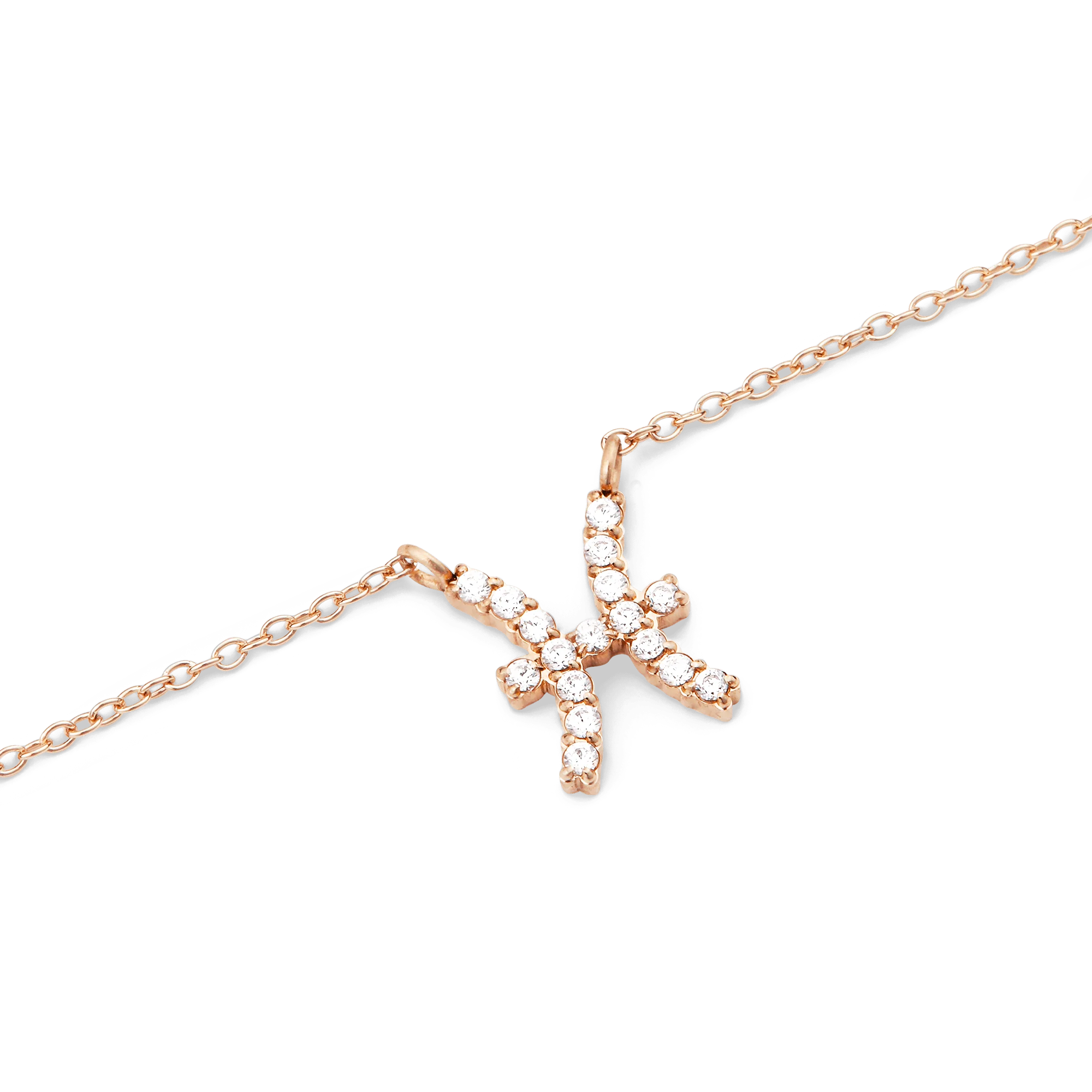 Crystal Zodiac Chain Necklace Rose Gold - Image 24