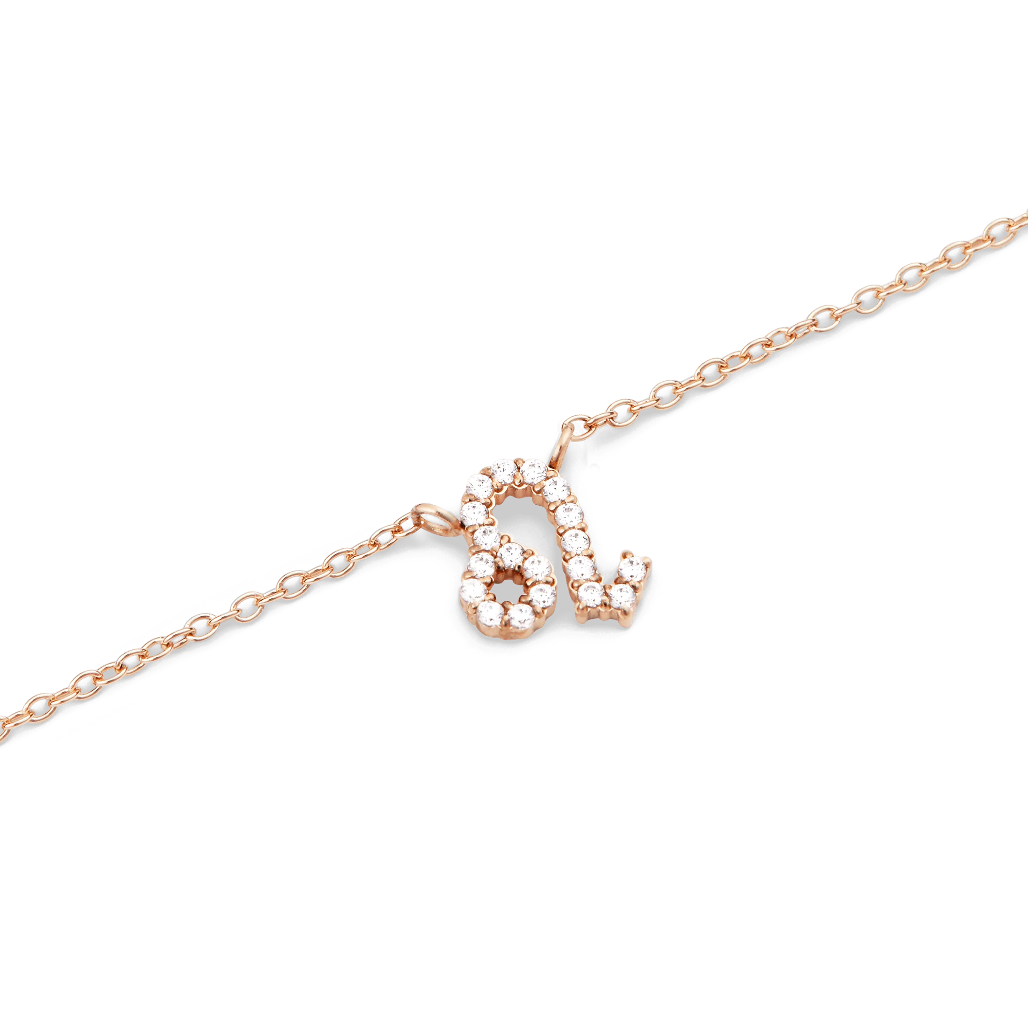 Crystal Zodiac Chain Necklace Rose Gold - Image 45