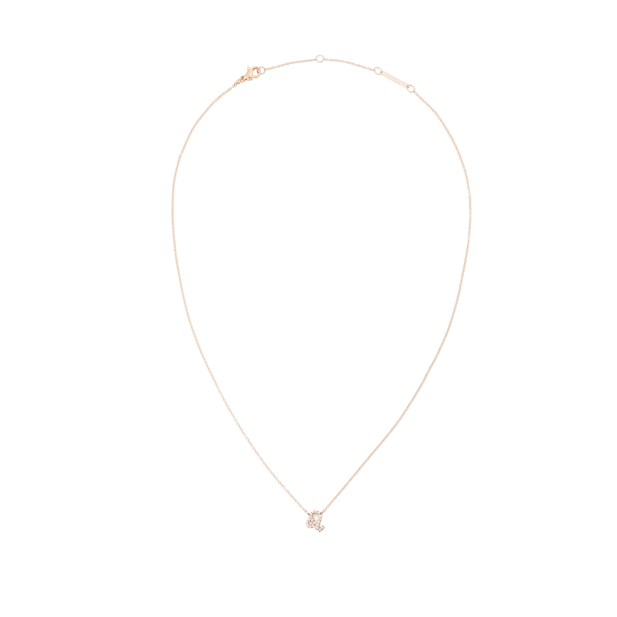 Crystal Zodiac Chain Necklace Rose Gold - Image 47
