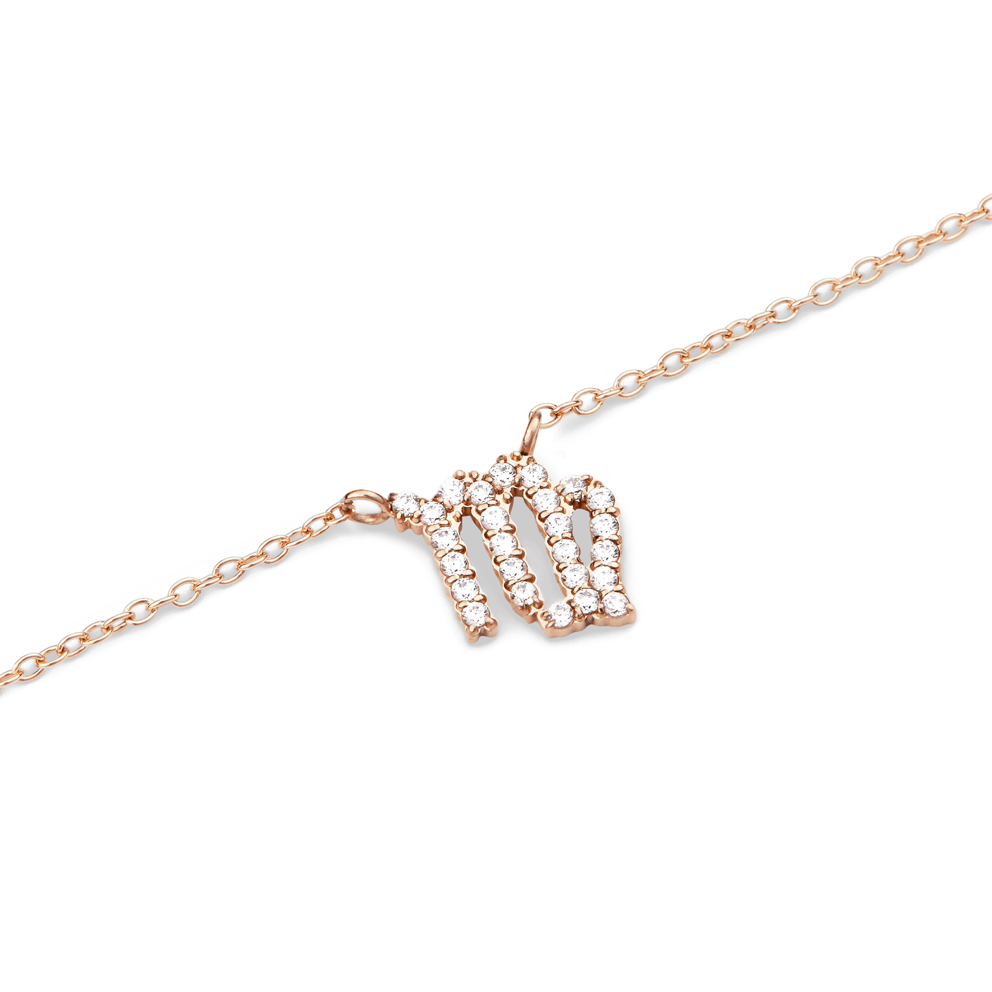 Crystal Zodiac Chain Necklace Rose Gold - Image 9