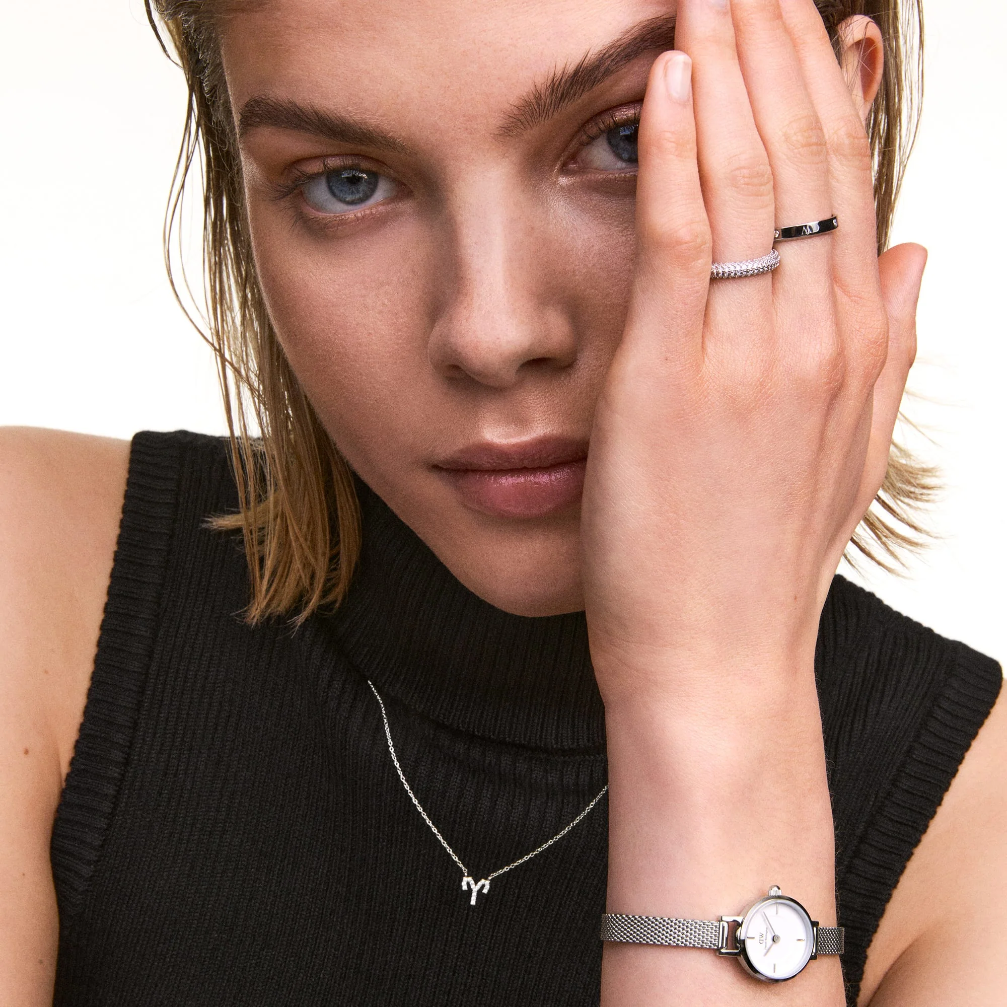 Crystal Zodiac Chain Necklace Silver - Image 10