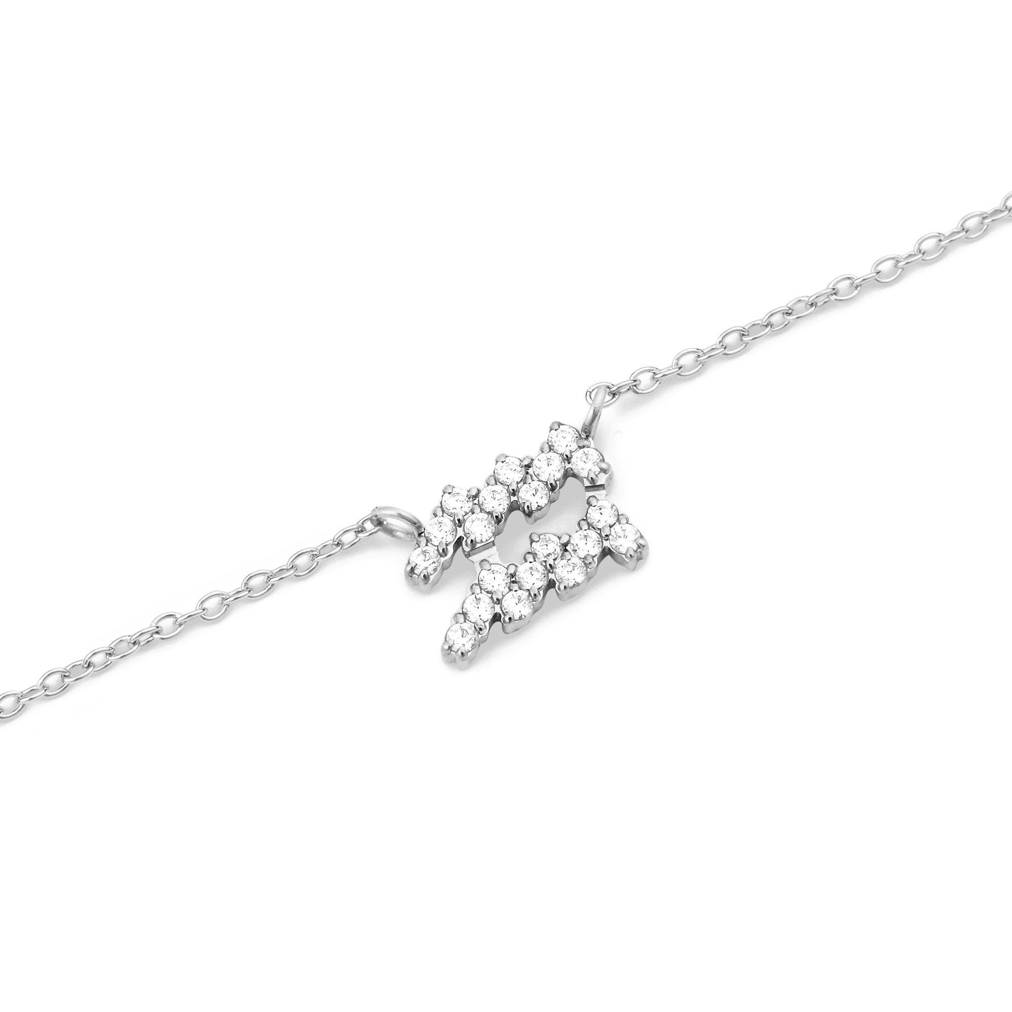 Crystal Zodiac Chain Necklace Silver - Image 37