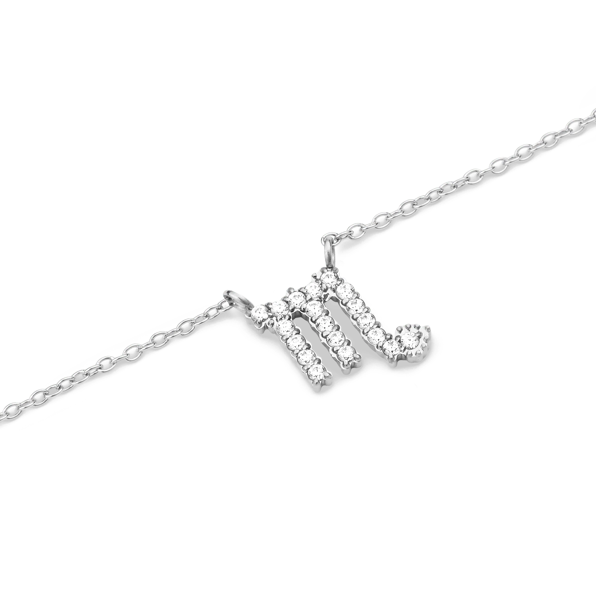 Crystal Zodiac Chain Necklace Silver - Image 45