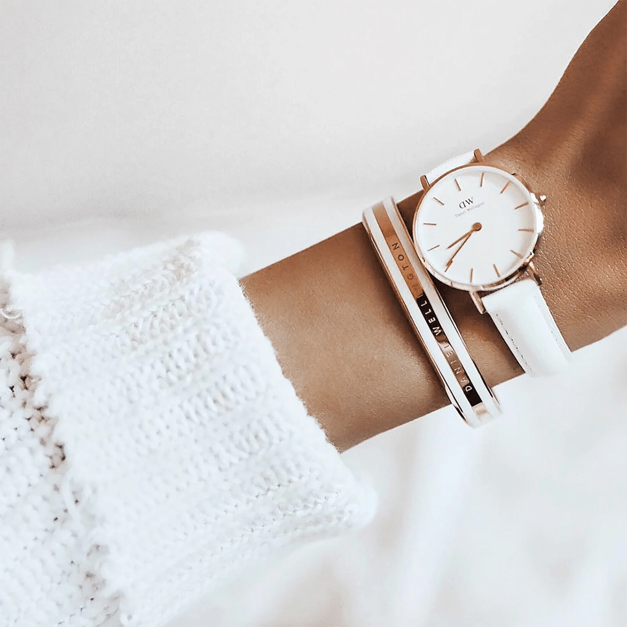 Emalie Bracelet Satin White Rose Gold - Image 4