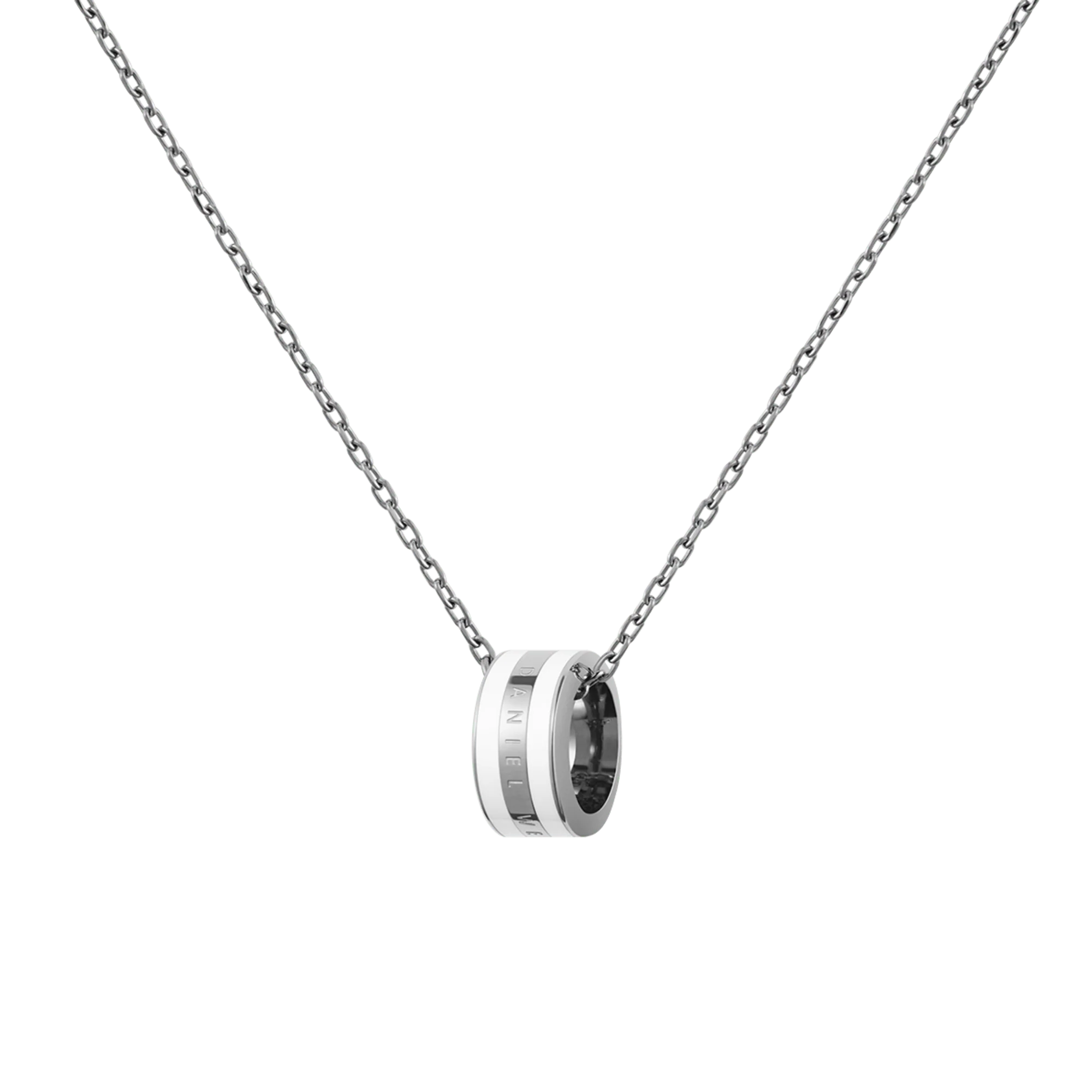 Emalie Necklace Silver Satin White