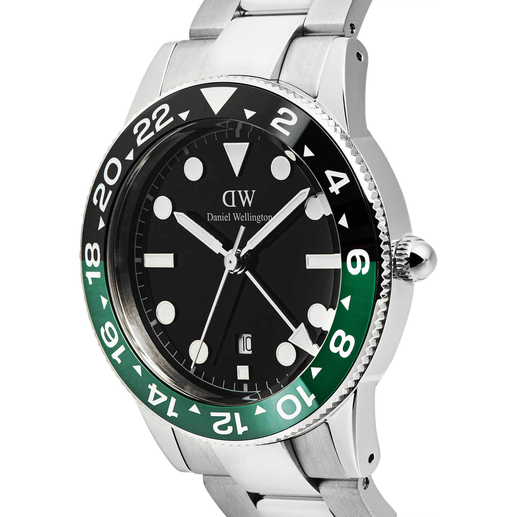 Iconic GMT Link Black Green Ceramic Bezel Silver - Image 3