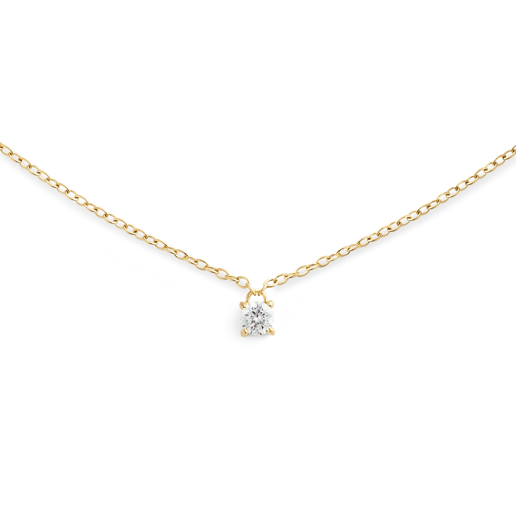 Mirelle Solitaire Necklace Gold