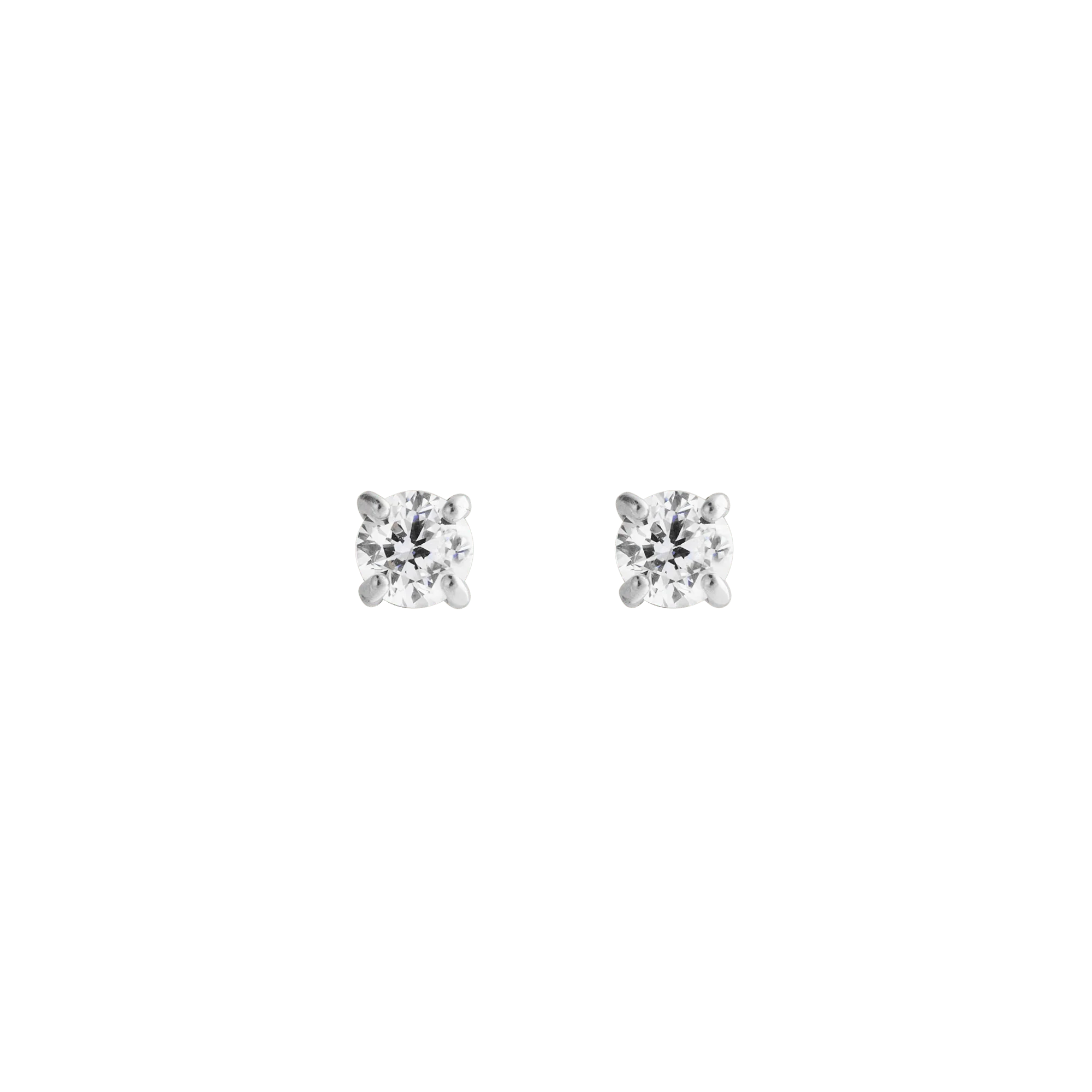Mirelle Solitaire Stud Earrings Silver