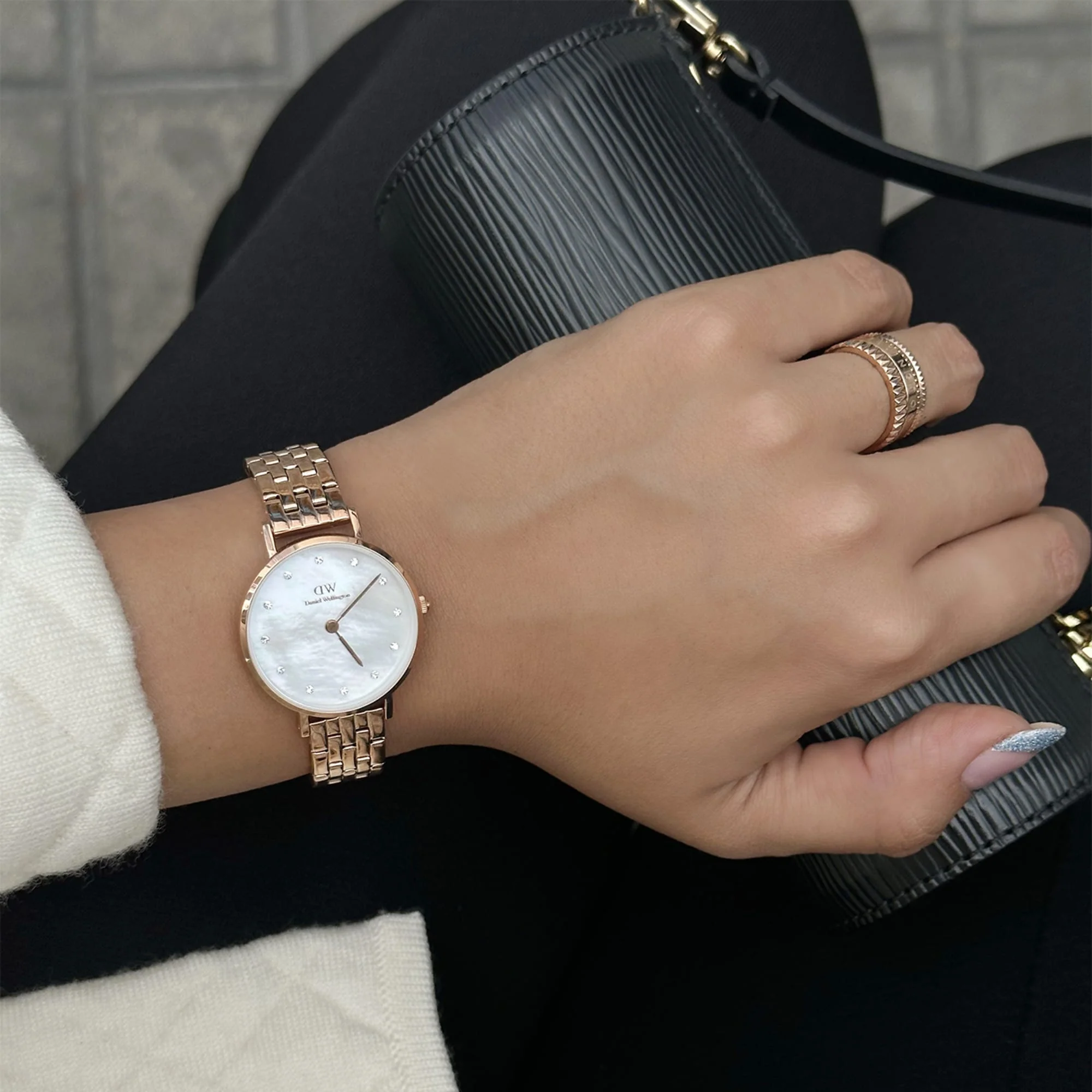 Petite Lumine 5 Link Melrose White MoP Rose Gold - Image 5