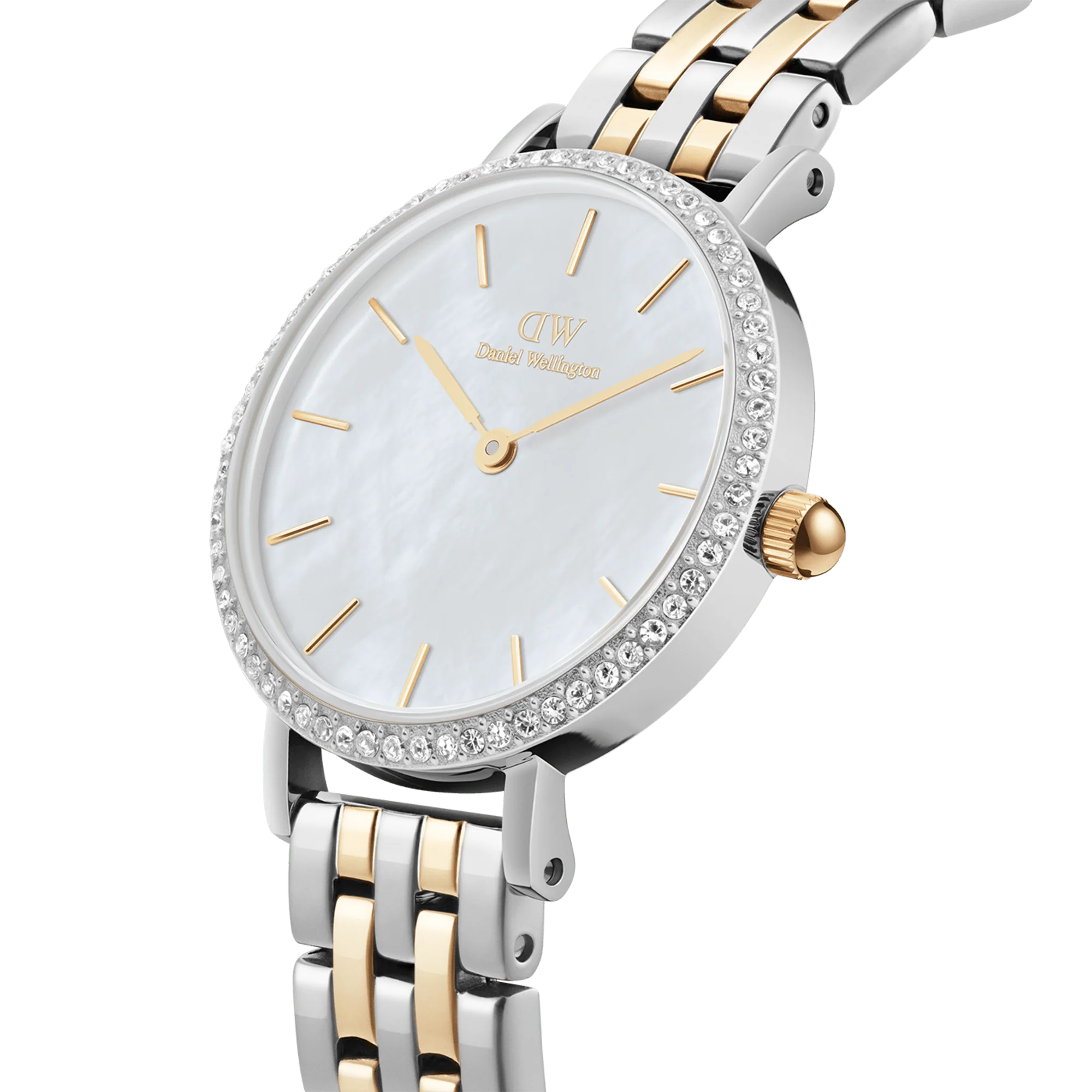Petite Lumine Bezel 5-Link Two-Tone MOP Silver - Image 2