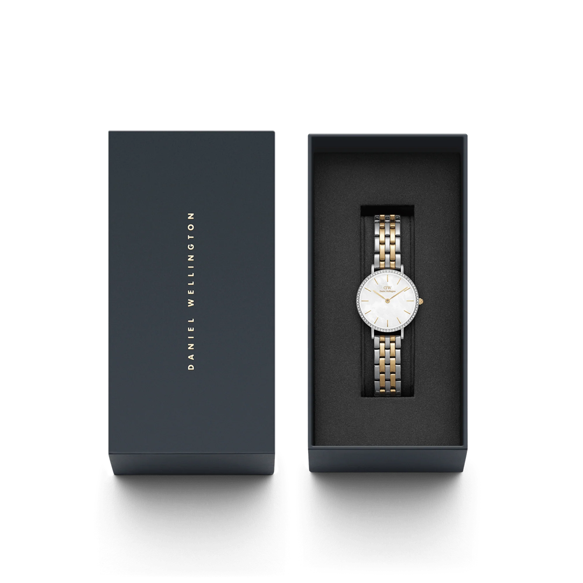 Petite Lumine Bezel 5-Link Two-Tone MOP Silver - Image 3