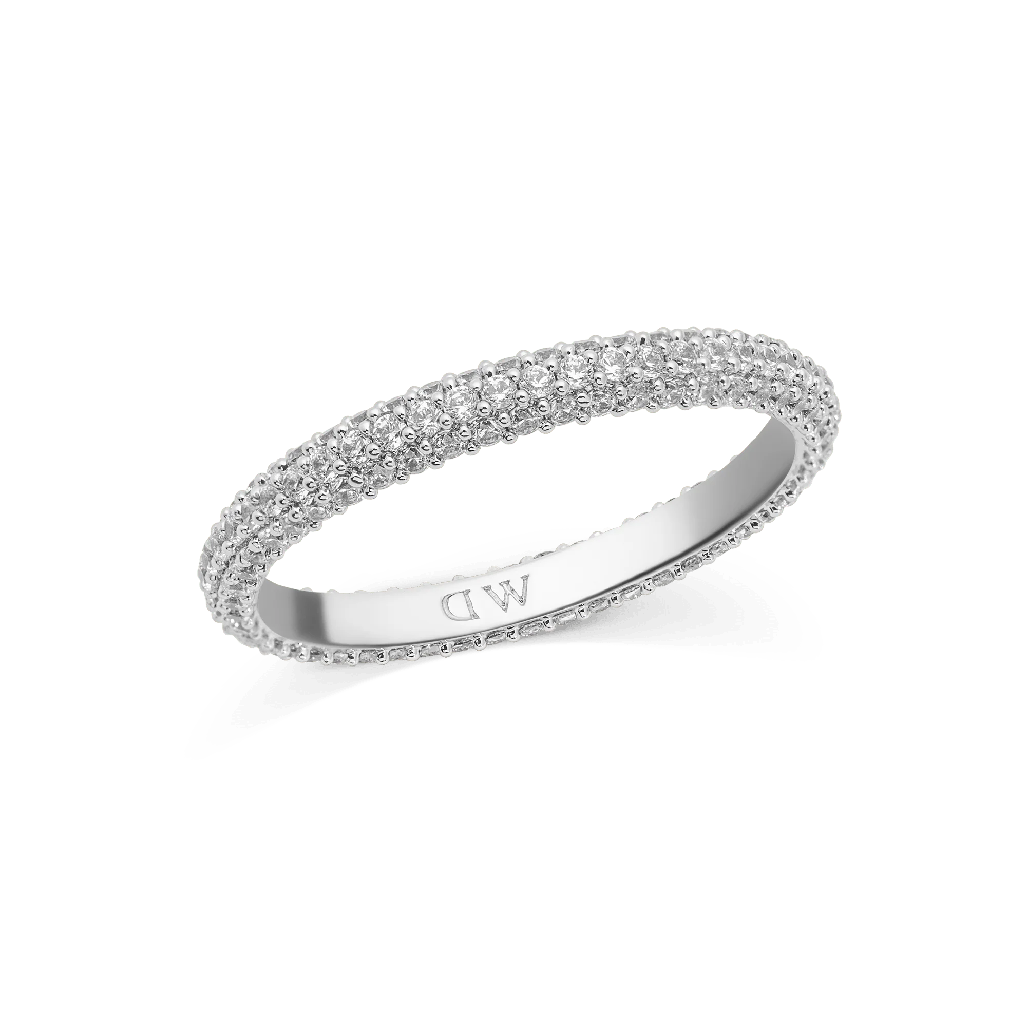Quadro 5-Link + Pavé Ring 3mm Silver Set - Image 4