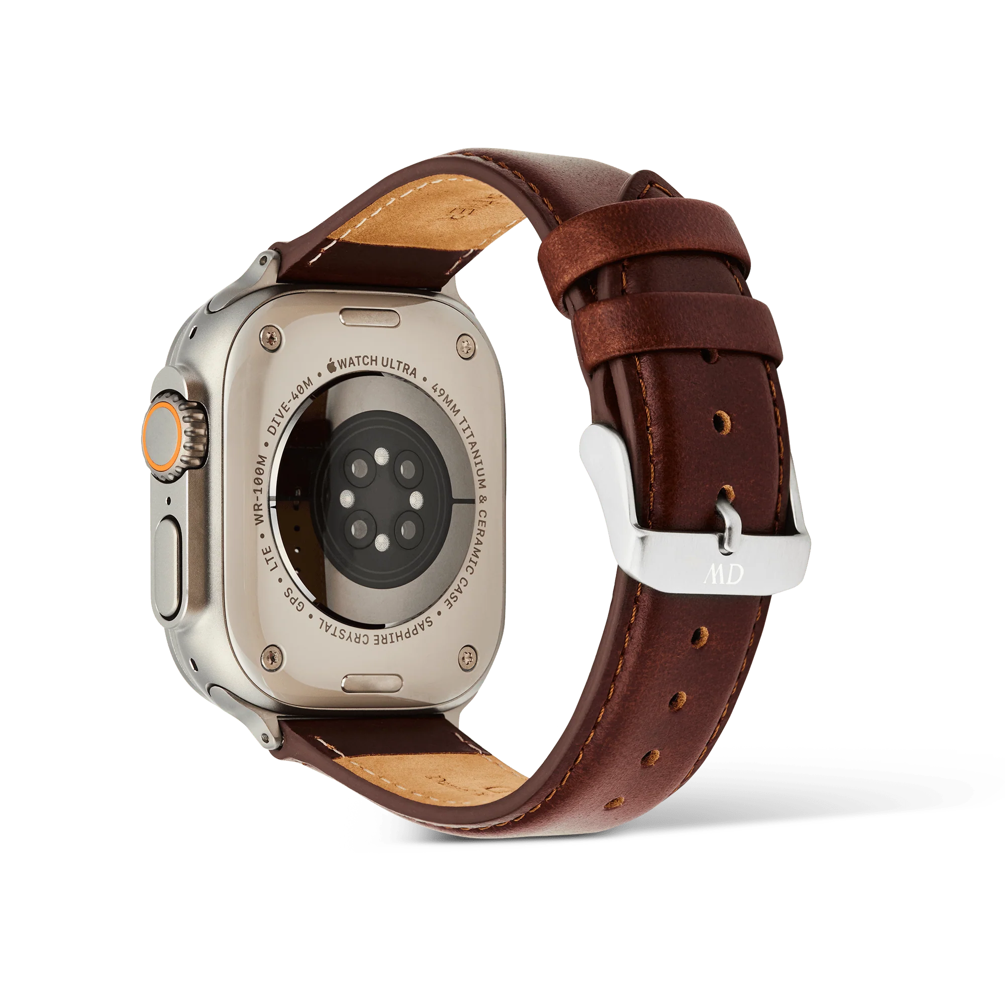 Smartwatch Strap Leather St Mawes Silver - Image 4