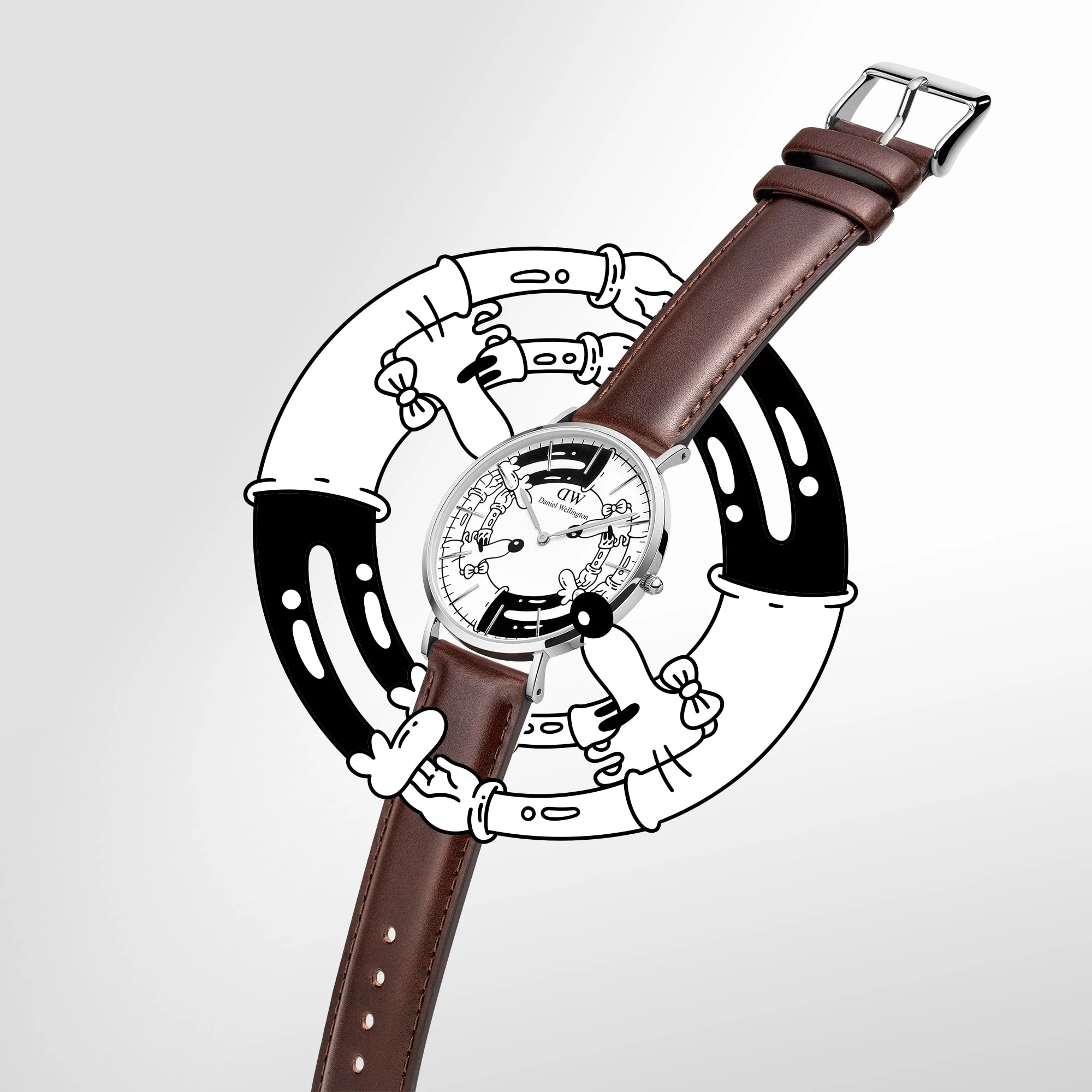 Steven Harrington x DW SET: Bristol BW dial & Strap Silver - Image 3