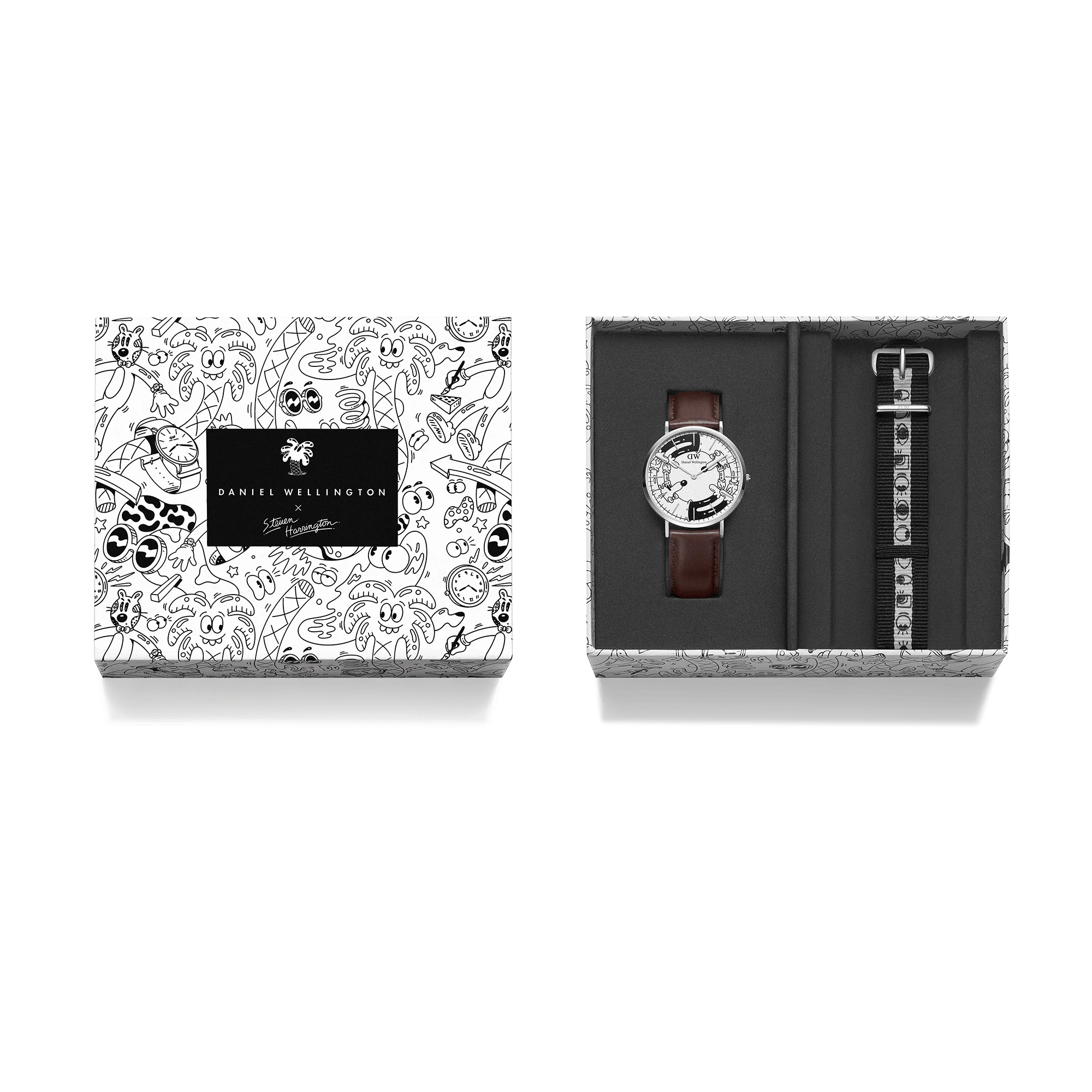 Steven Harrington x DW SET: Bristol BW dial & Strap Silver - Image 8