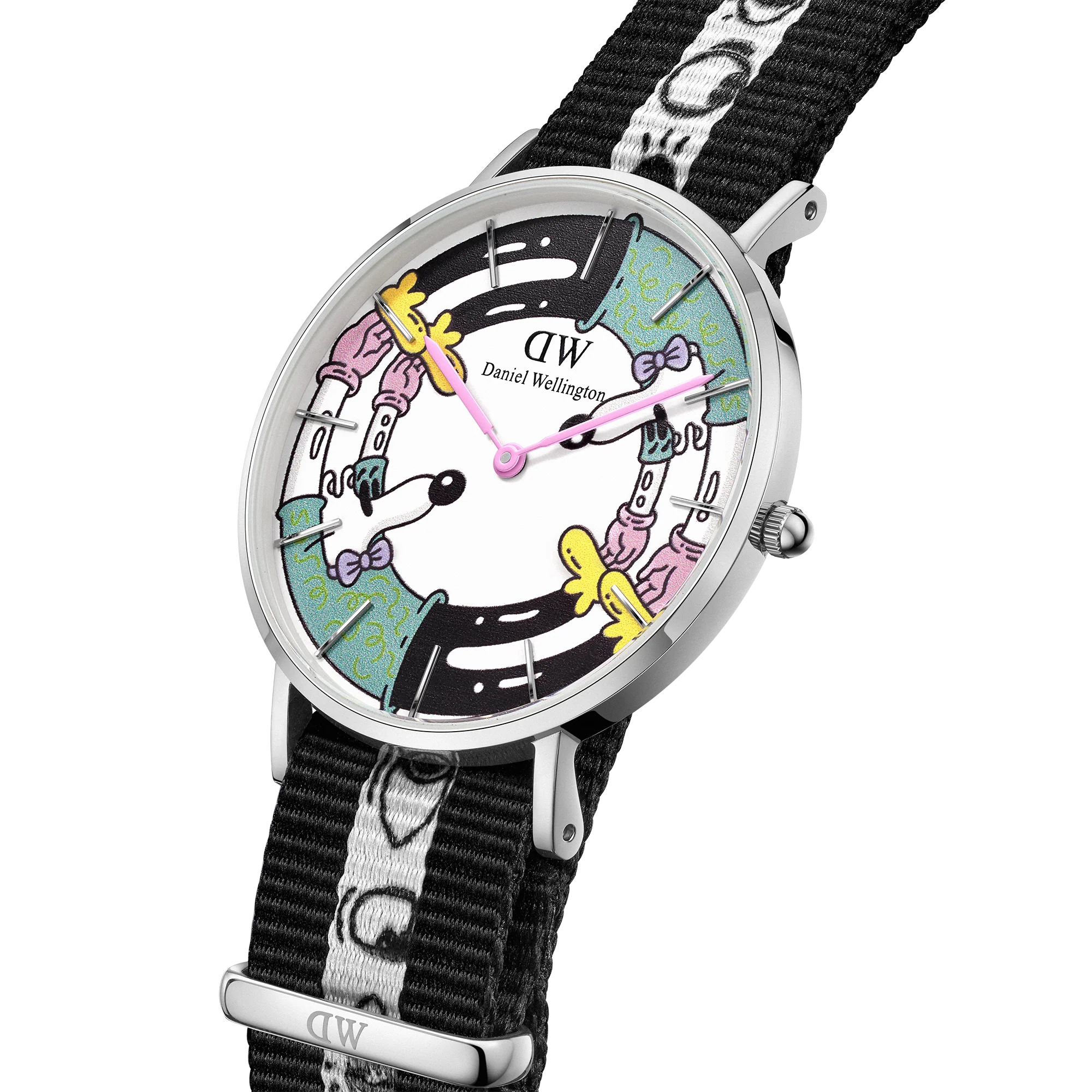 Steven Harrington x DW SET: NATO Multicolor Printed Dial & Strap Silver - Image 4